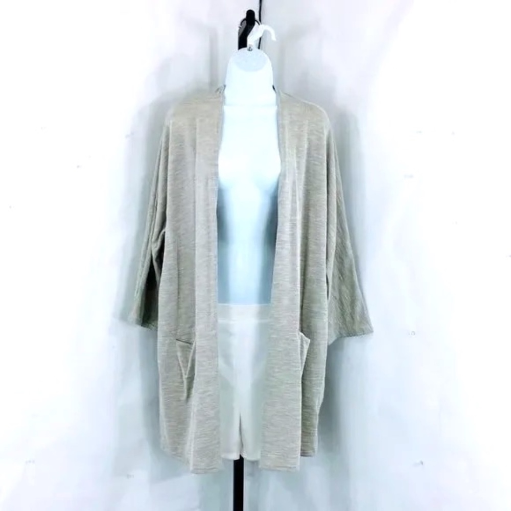 Donni Womens Sweater Ribbed Long Line Cardigan Size L